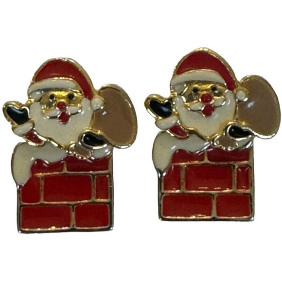 AIM Jewelry - AIM Christmas Earrings Santa Chimney with Presents Bag Holidays Fashion Jewelry